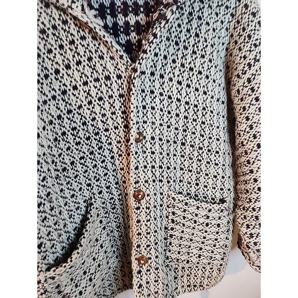 Vintage CCH Import Button Up Handknit Fair Isle Wool Jacket Cardigan Sweater M/L - Picture 2 of 7
